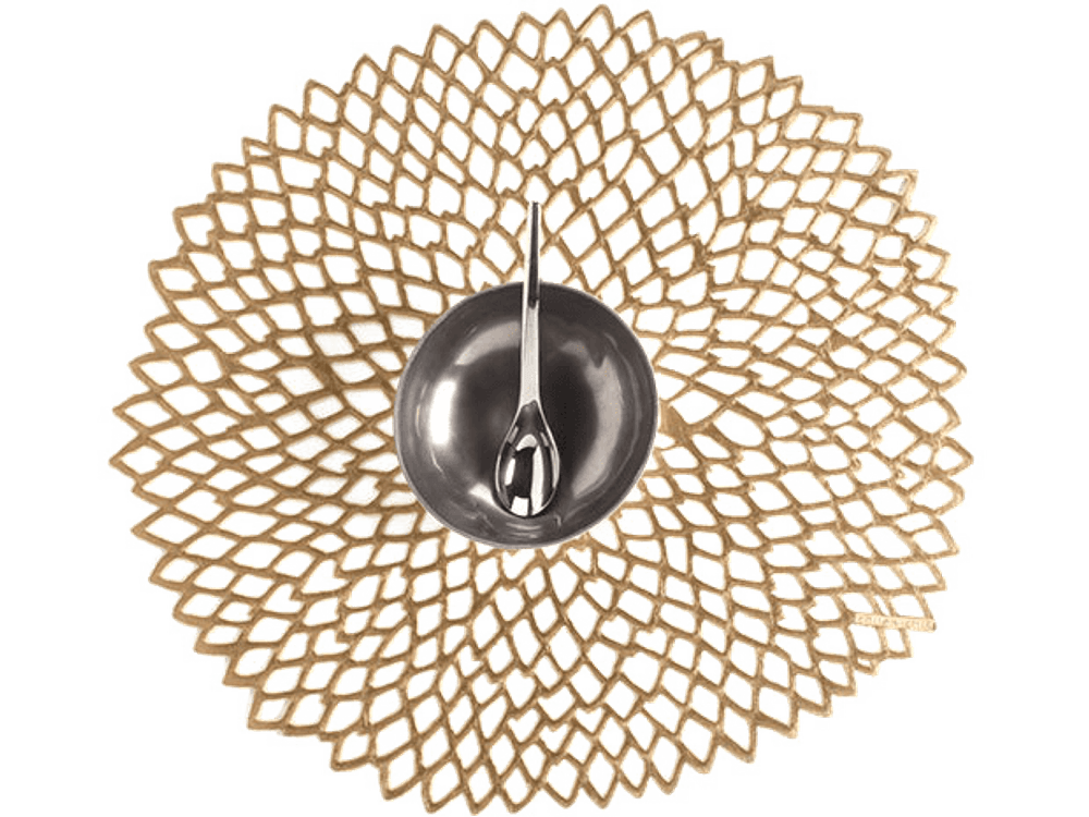 Chilewich Dahlia Spisebrikke Messing 4stk