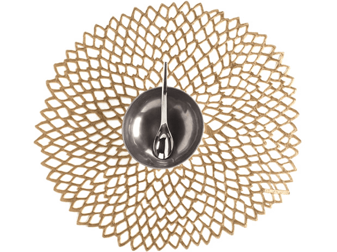 Hovedbilde Chilewich Dahlia Spisebrikke Messing 4stk