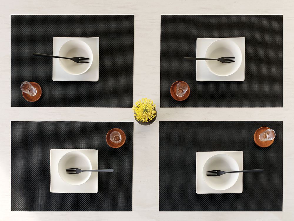 Chilewich Servise Basketweave Black 4stk