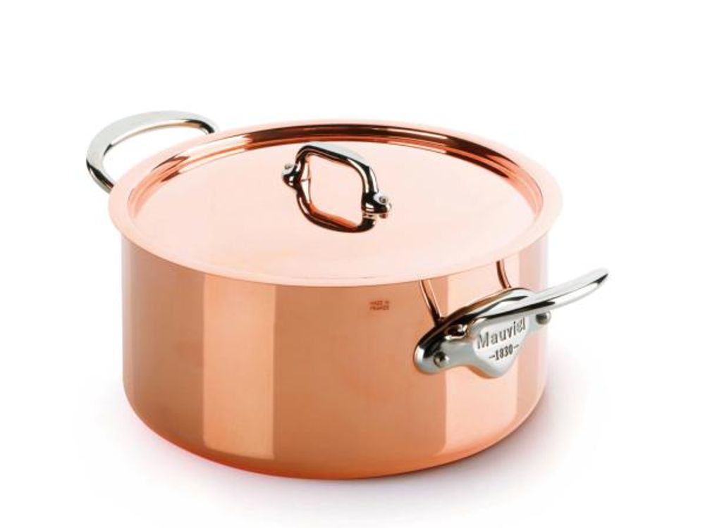 Mauviel M'150s gryte med lokk kobber/stål - 5,9 liter