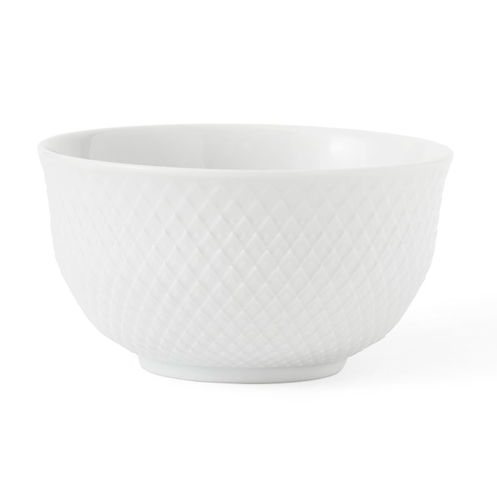 Lyngby Porcelæn Rhombe Skål Hvit 50 cl.