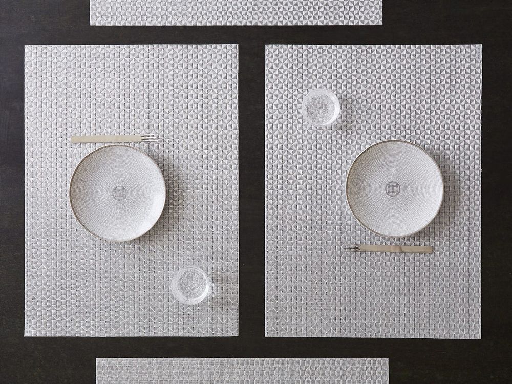 Chilewich Origami Spisebrikke Isgrå 4 stk