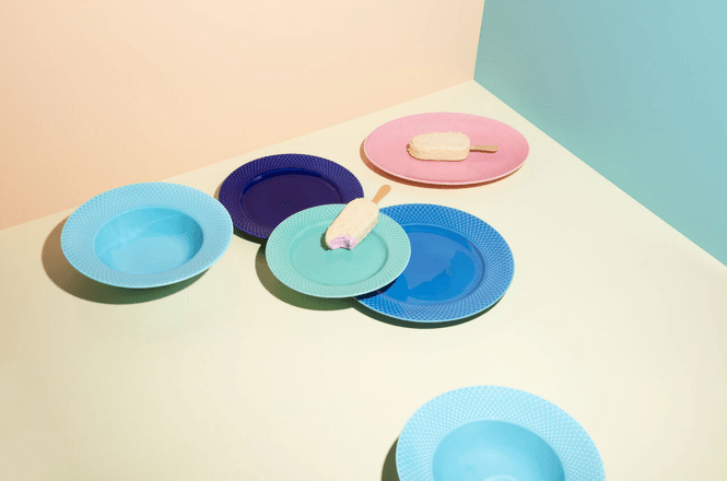 Hovedbilde Lyngby Porcelæn Rhombe Color Asjett Aqua Ø21 cm
