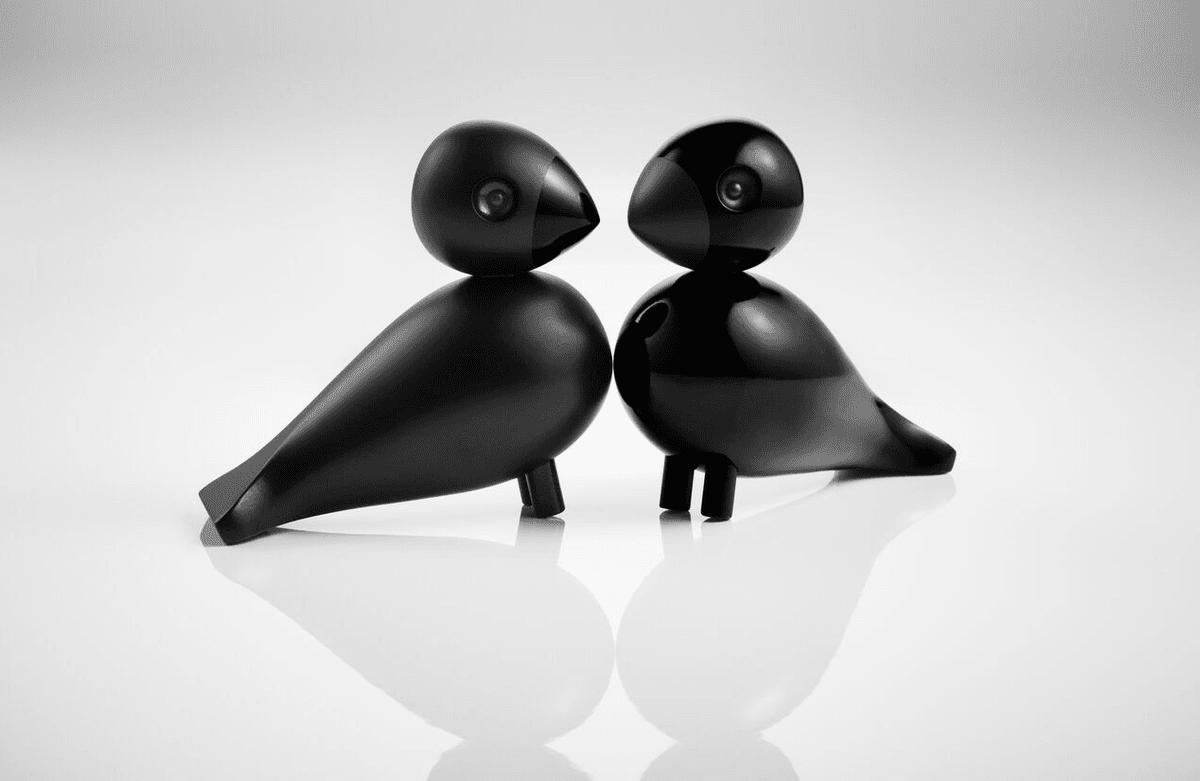 Kay Bojesen Lovebirds 2 stk Sort