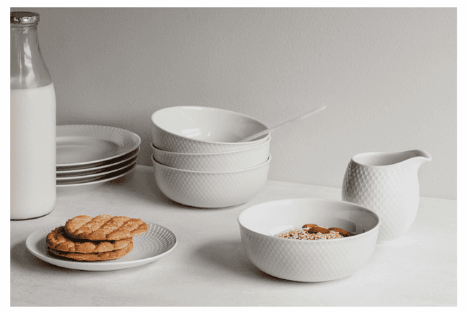 Hovedbilde Lyngby Porcelæn Rhombe Skål Hvit Ø15.5 cm