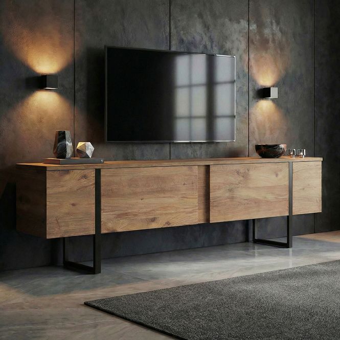 Hovedbilde Nordure Onera TV-benk – Atlantic Pine / svart