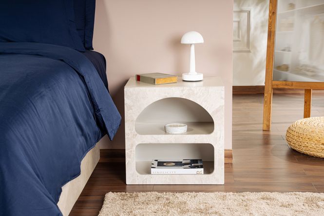 Hovedbilde Nordure Lorin nattbord – Travertine / Traverten ...