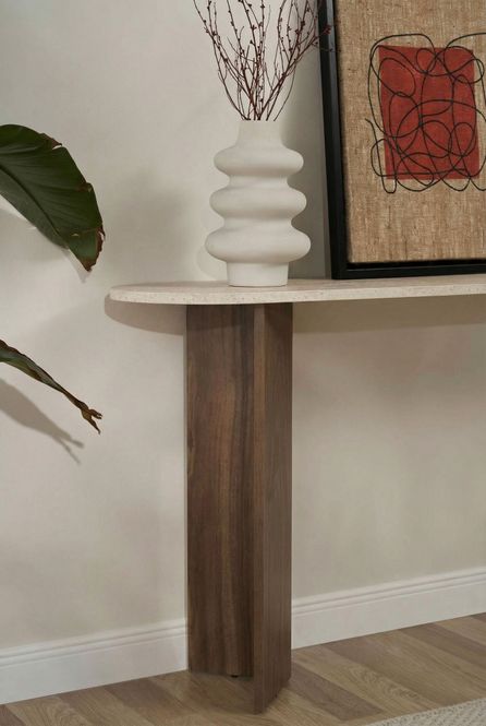 Hovedbilde Nordure Sira skjenk – Travertine/Venezia Walnut
