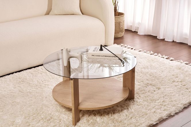 Hovedbilde Nordure Clara sofabord – Sapphire Oak / Fume