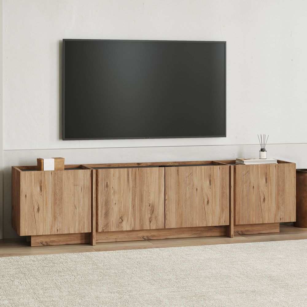 Nordure Lowen TV-benk – Atlantic Pine/antrasitt