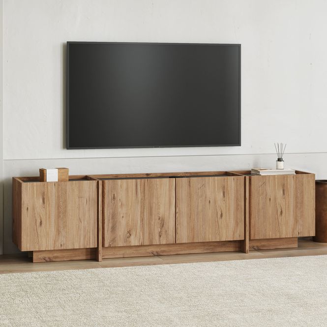 Hovedbilde Nordure Lowen TV-benk – Atlantic Pine/antrasitt