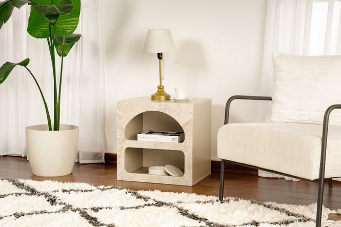 Hovedbilde Nordure Lorin nattbord – Travertine / Traverten ...