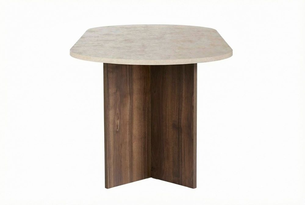 Nordure Sabella spisebord – Travertine/Venezia Walnut