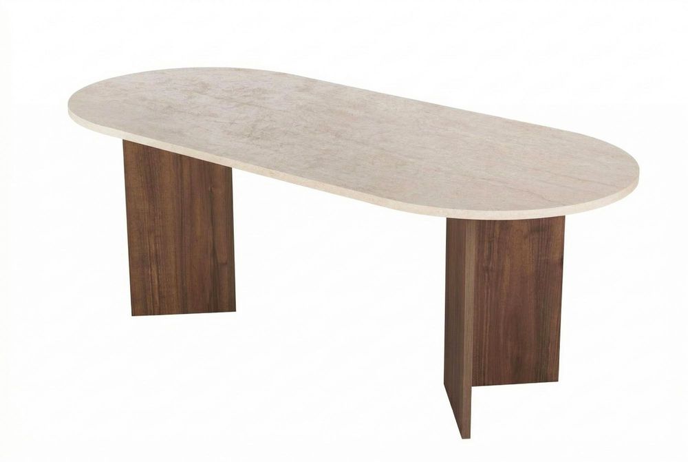 Nordure Sabella spisebord – Travertine/Venezia Walnut