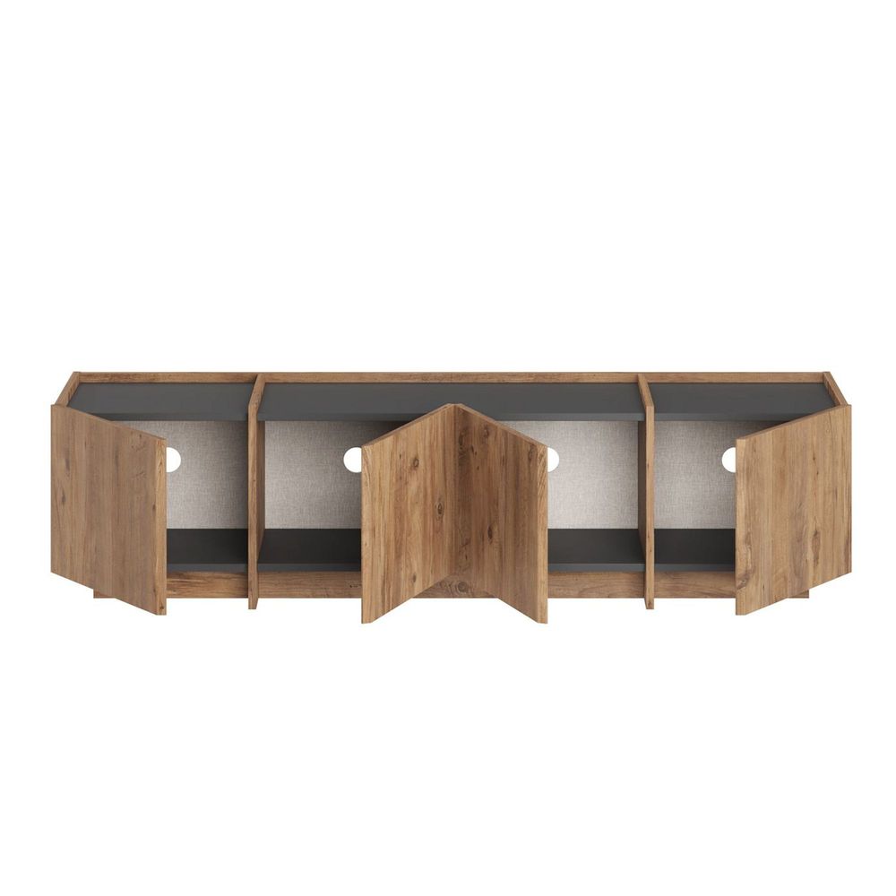Nordure Lowen TV-benk – Atlantic Pine/antrasitt