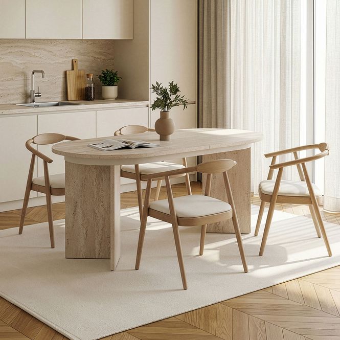Hovedbilde Nordure Sorell uttrekkbart spisebord – Travertine