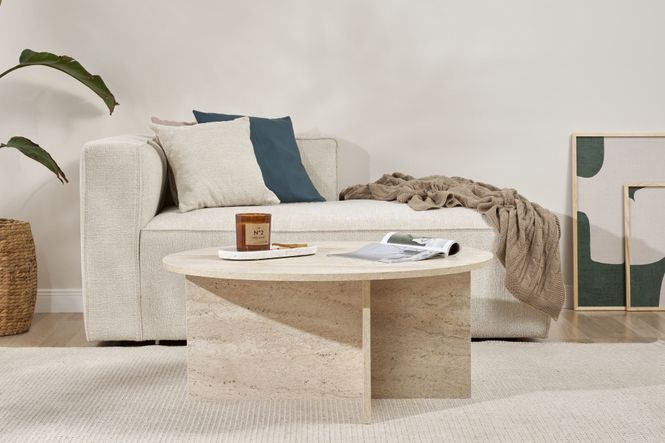 Hovedbilde Nordure Soleil sofabord – Travertine