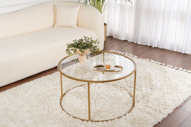 Hovedbilde Nordure Aurum sofabord – 80 / gull / transparent