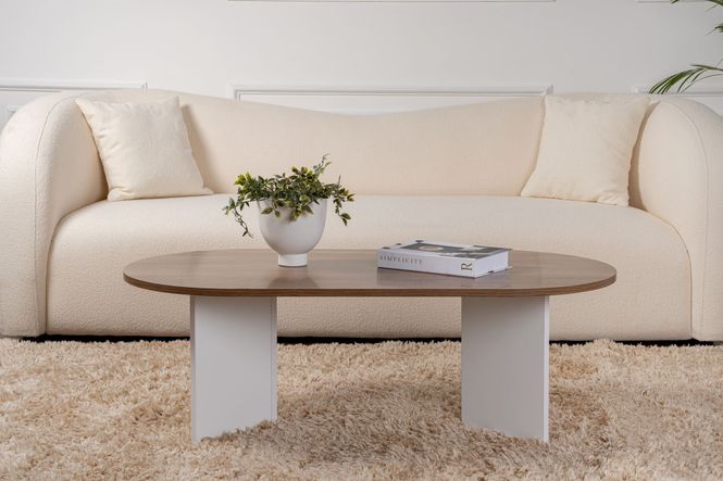 Hovedbilde Nordure Sable sofabord – Venezia Walnut / hvit