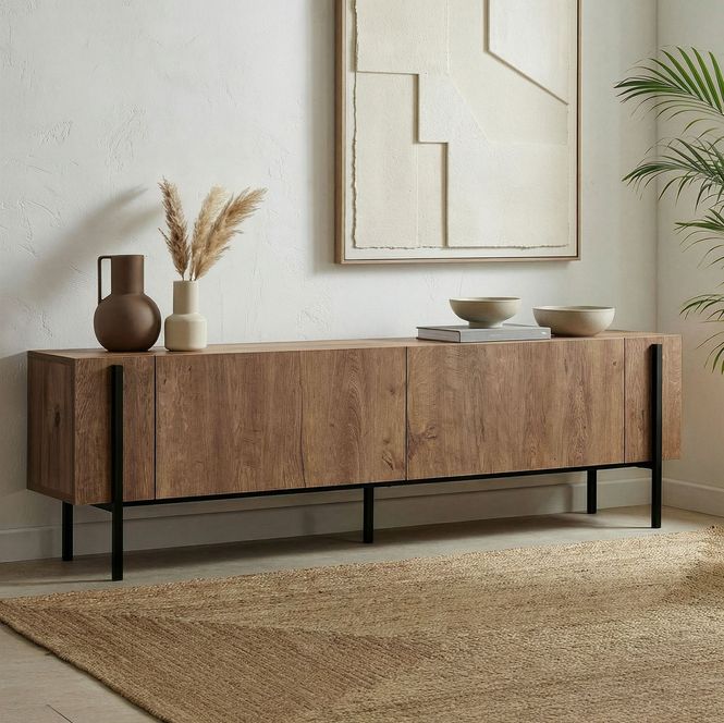 Hovedbilde Nordure Nexus TV-benk – Kafkas Oak / svart
