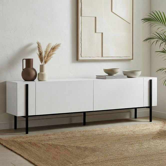 Hovedbilde Nordure Nexus TV-benk – hvit / svart