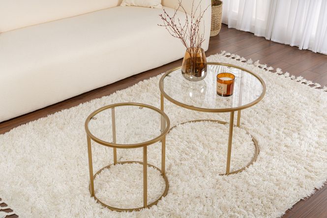 Hovedbilde Nordure Aurum sofabordsett – 60 / 42 / gull / ...