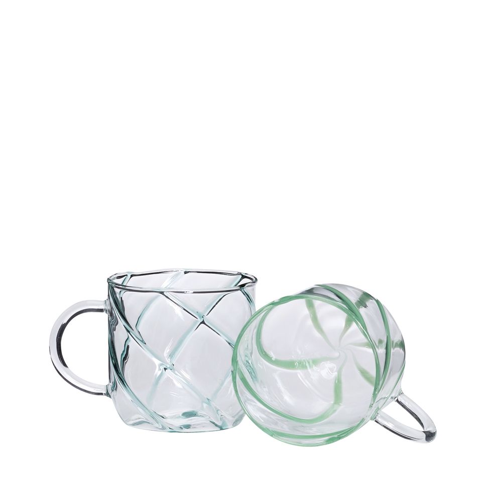 Hübsch Kiosk glasskrus 9x13x10 cm – grønn, 2 stk.