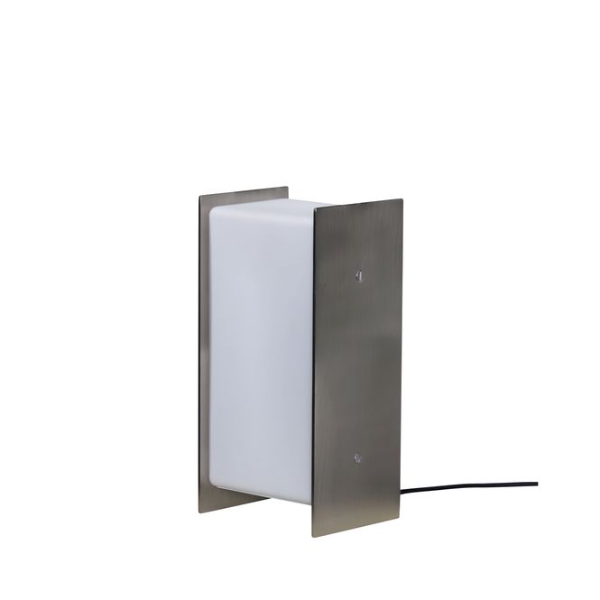 Hovedbilde Hübsch Sabi Bordlampe 13x13x25 cm – nikkel/hvit