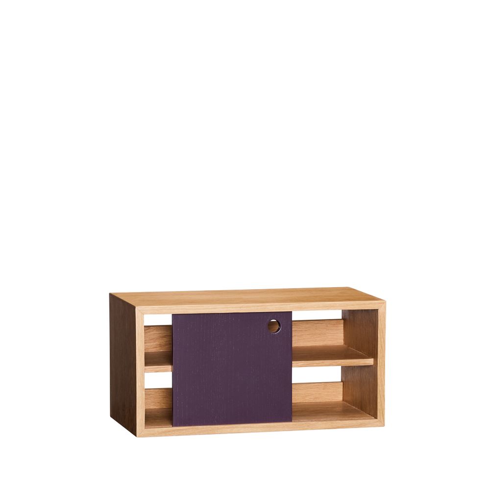 Hübsch Slide reol 40x20x20 cm – natur/rød
