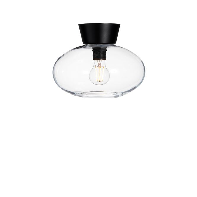 Hovedbilde Belid Bullo Ceiling Ø27cm Matt svart Klar glass
