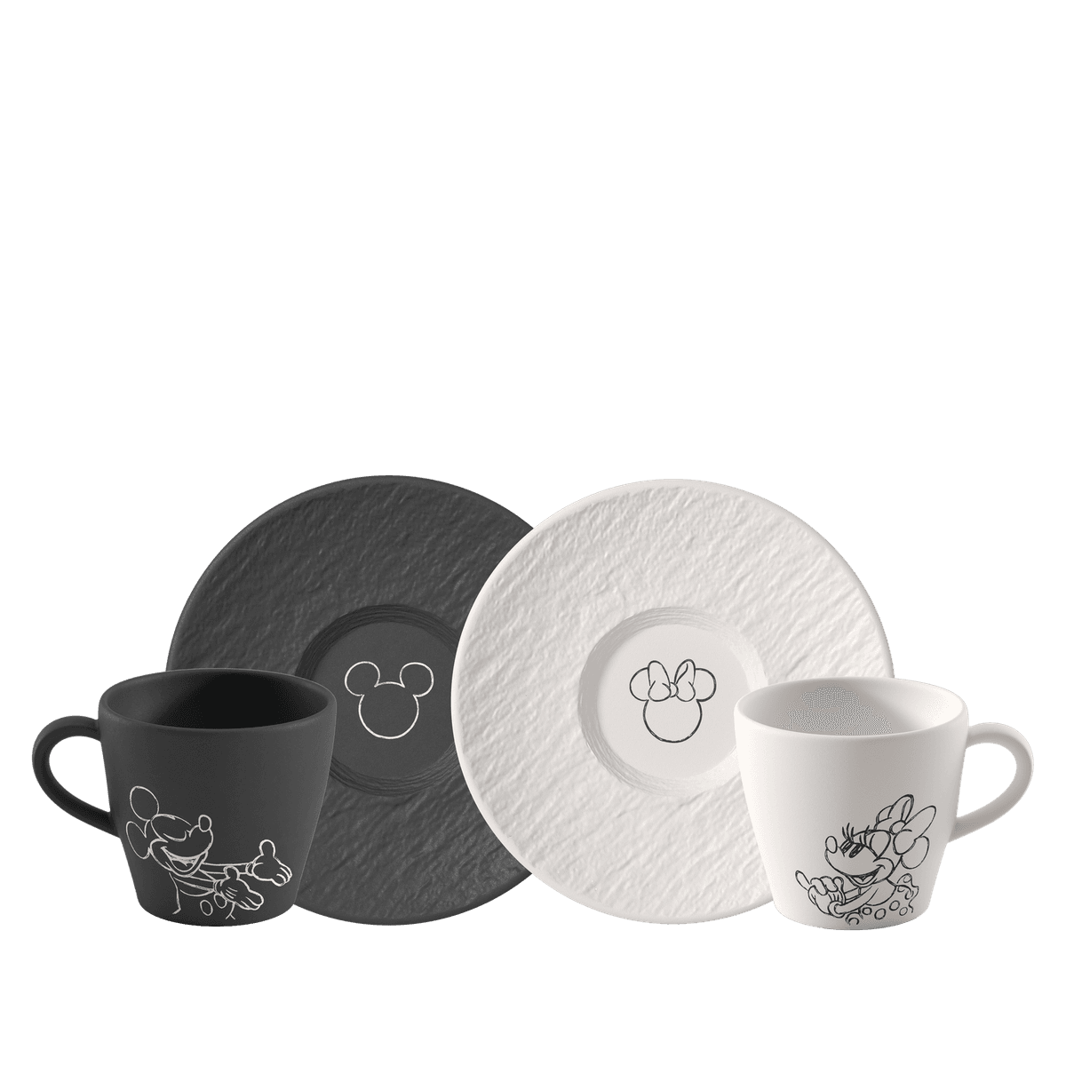 Villeroy & Boch Manufacture Rock Mikke Mus Kaffekopp med skål 2-pk
