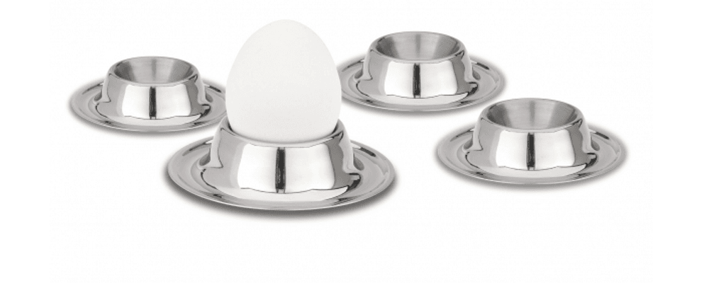 Karl Weis Eggeglass i rustfritt stål – 4 stk.