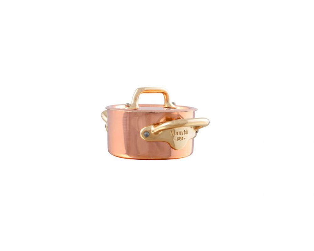 Mauviel M'150b gryte med lokk mini kobber/messing - 30 cl