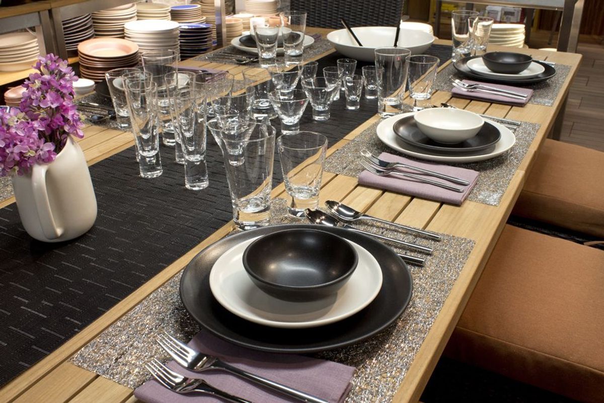 Chilewich Bamboo Spisebrikke Koksgrå 4 stk