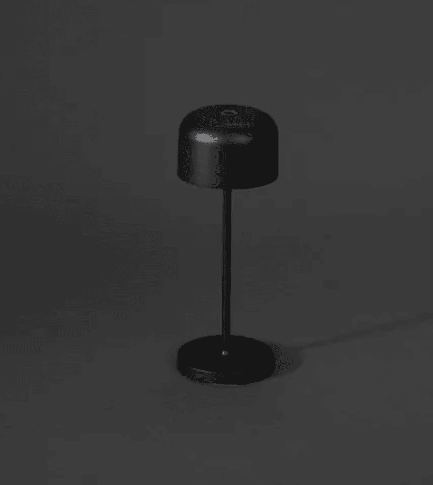 Trend Collection Lille mini bordlampe – oppladbar og dimbar, sort 20 cm