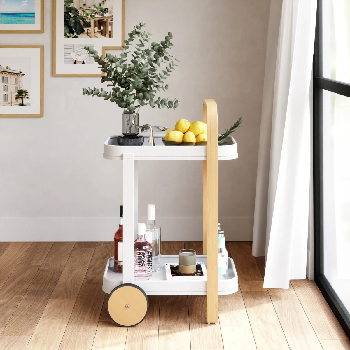 Umbra Bellwood sidebord med oppbevaring hvit natur