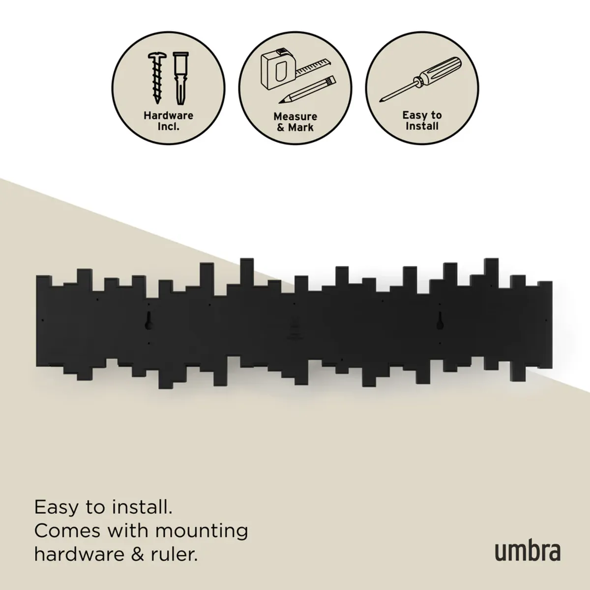 Umbra Sticks 8 Knaggrekke Sort