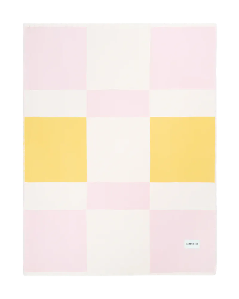 Maison Deux Check Bold Pledd Rosa/Gul