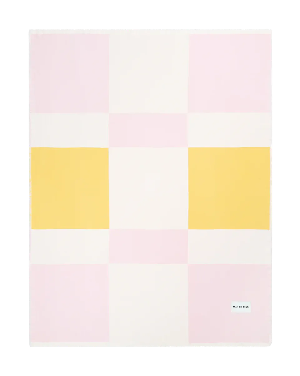 Maison Deux Check Bold Pledd Rosa/Gul