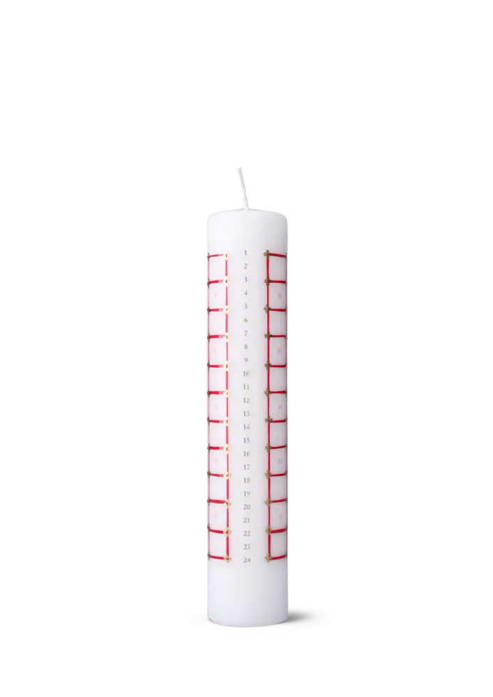 Bjørn Wiinblad Eva Kalenderlys Rød/ Hvit Ø5 cm