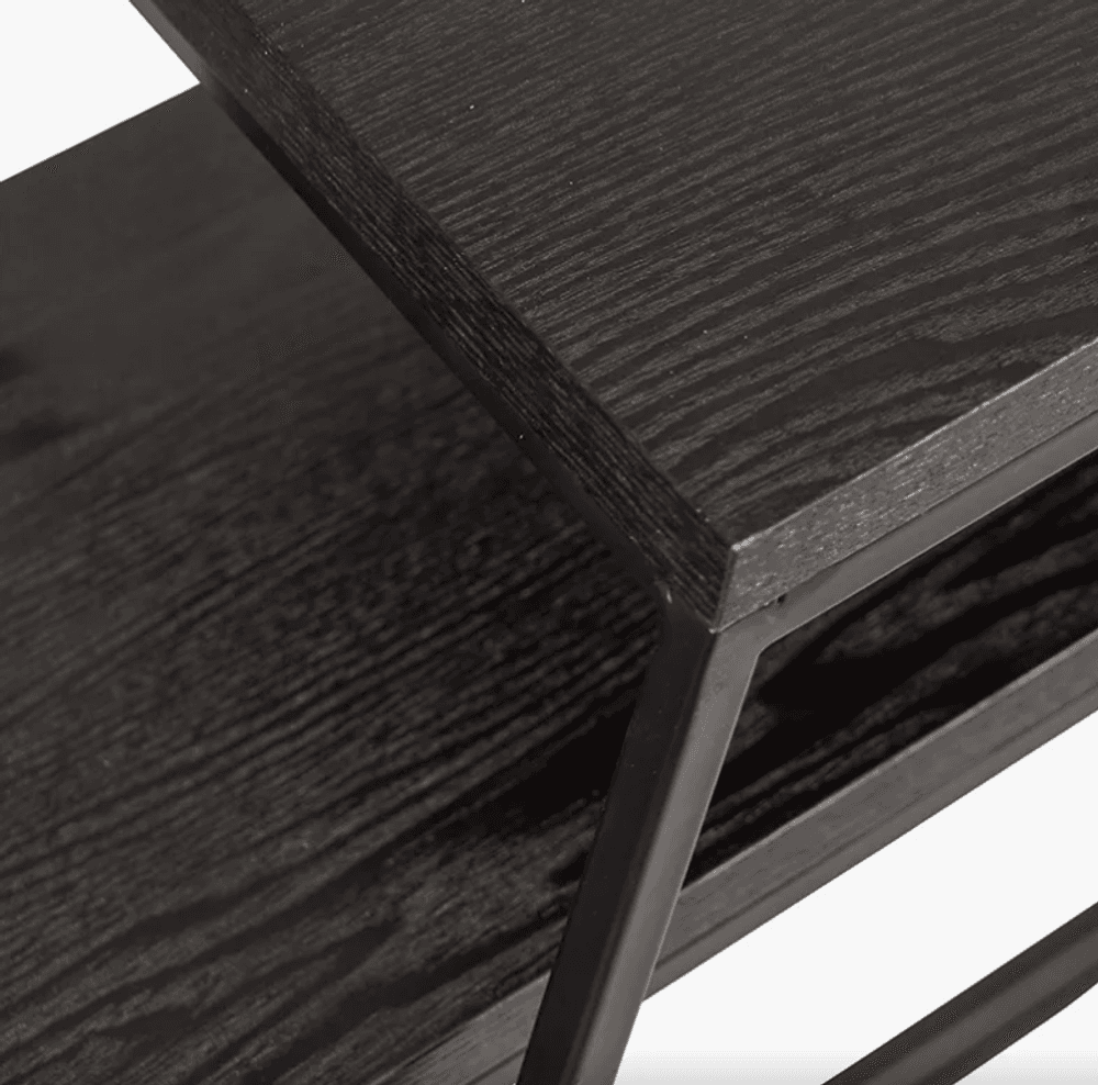 Trend Collection Konsollbord 2 stk Svart Metall og Eikefiner