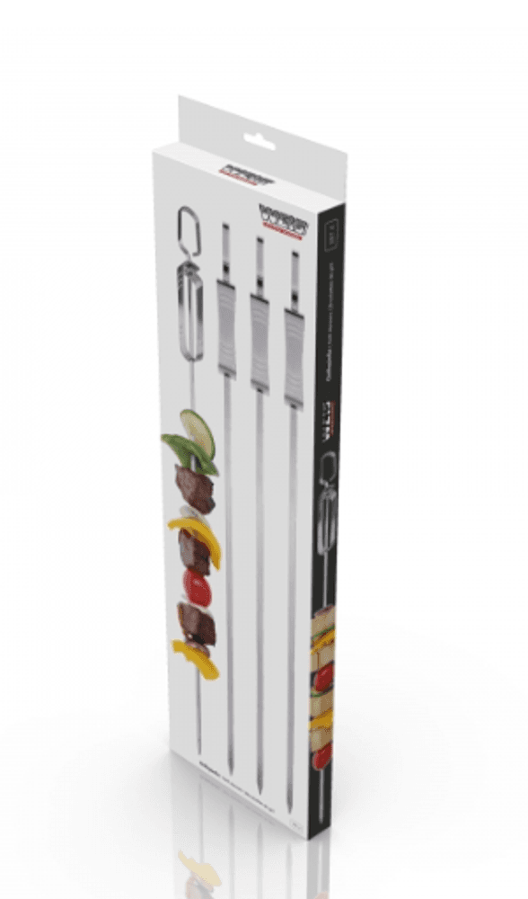 Karl Weis Grillspyd med utløser – 45 cm, 4 stk.
