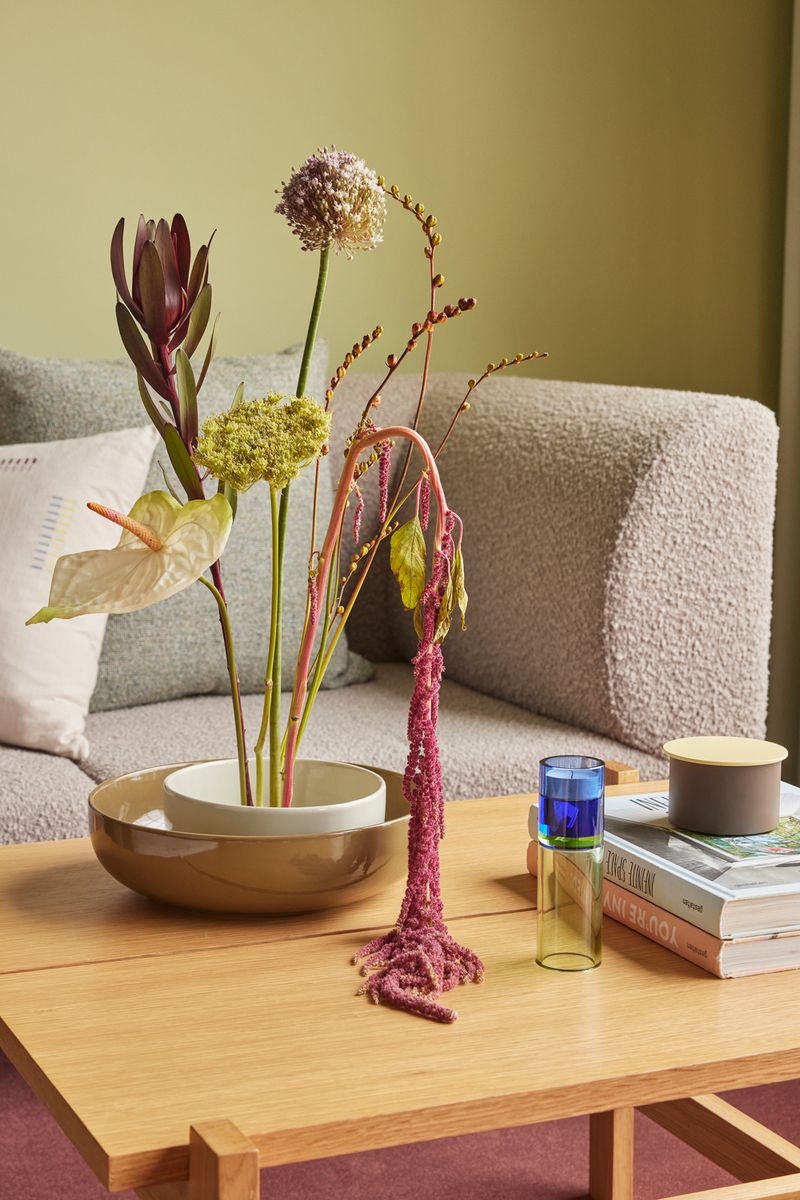 Hübsch Astra Telysholder/Vase Grønn/Blå