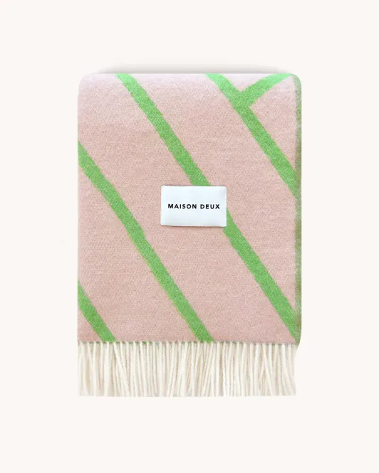 Hovedbilde Maison Deux Lines Pledd Rosa/Grønn