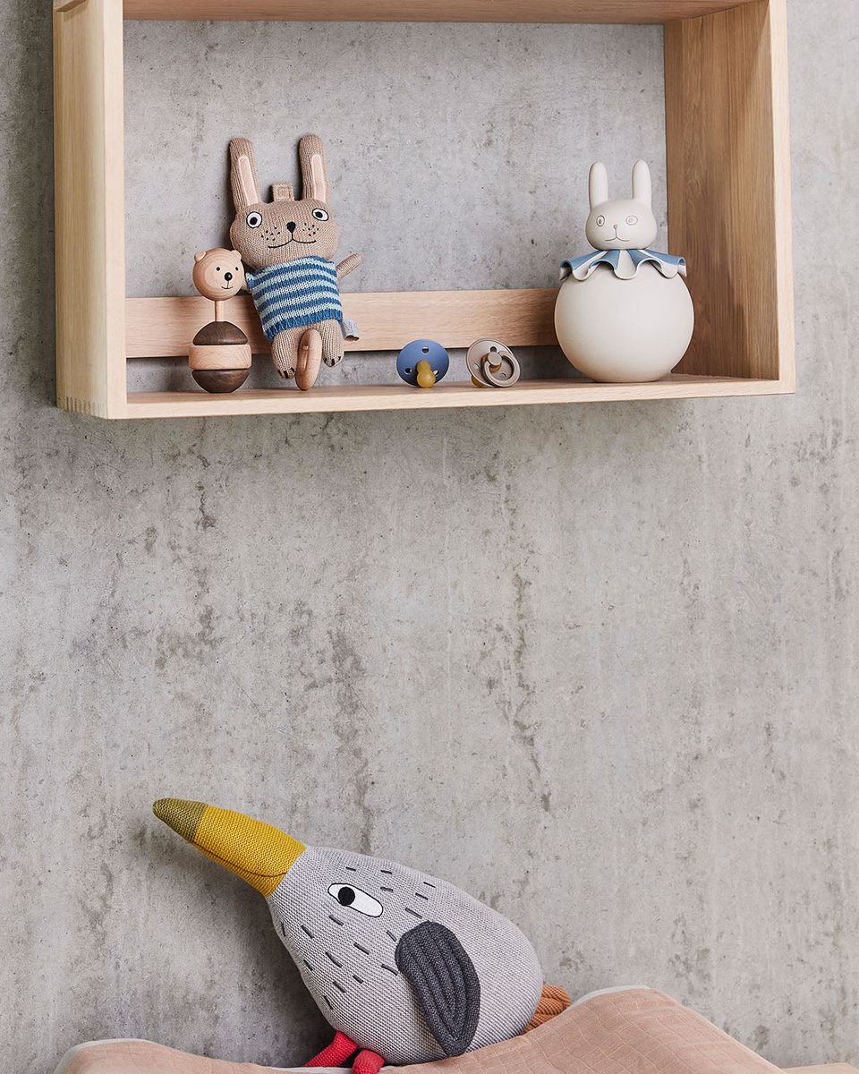 OYOY Mini Rabbit Nattlampe Offwhite/Blå