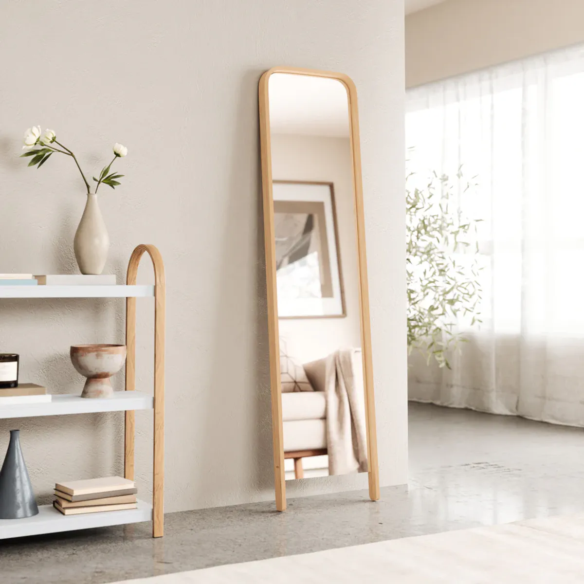 Umbra Bellwood Gulvspeil Natur