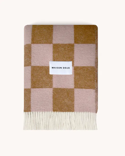 Hovedbilde Maison Deux Checkerboard Pledd Rosa/Terracotta