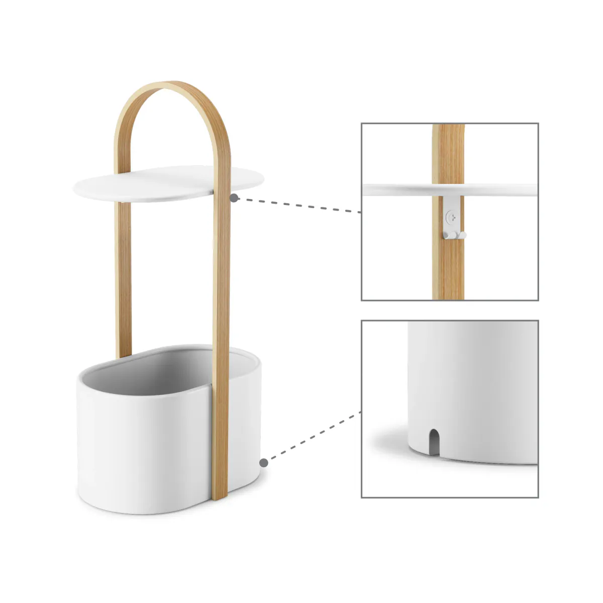 Umbra Bellwood sidebord med oppbevaring hvit natur