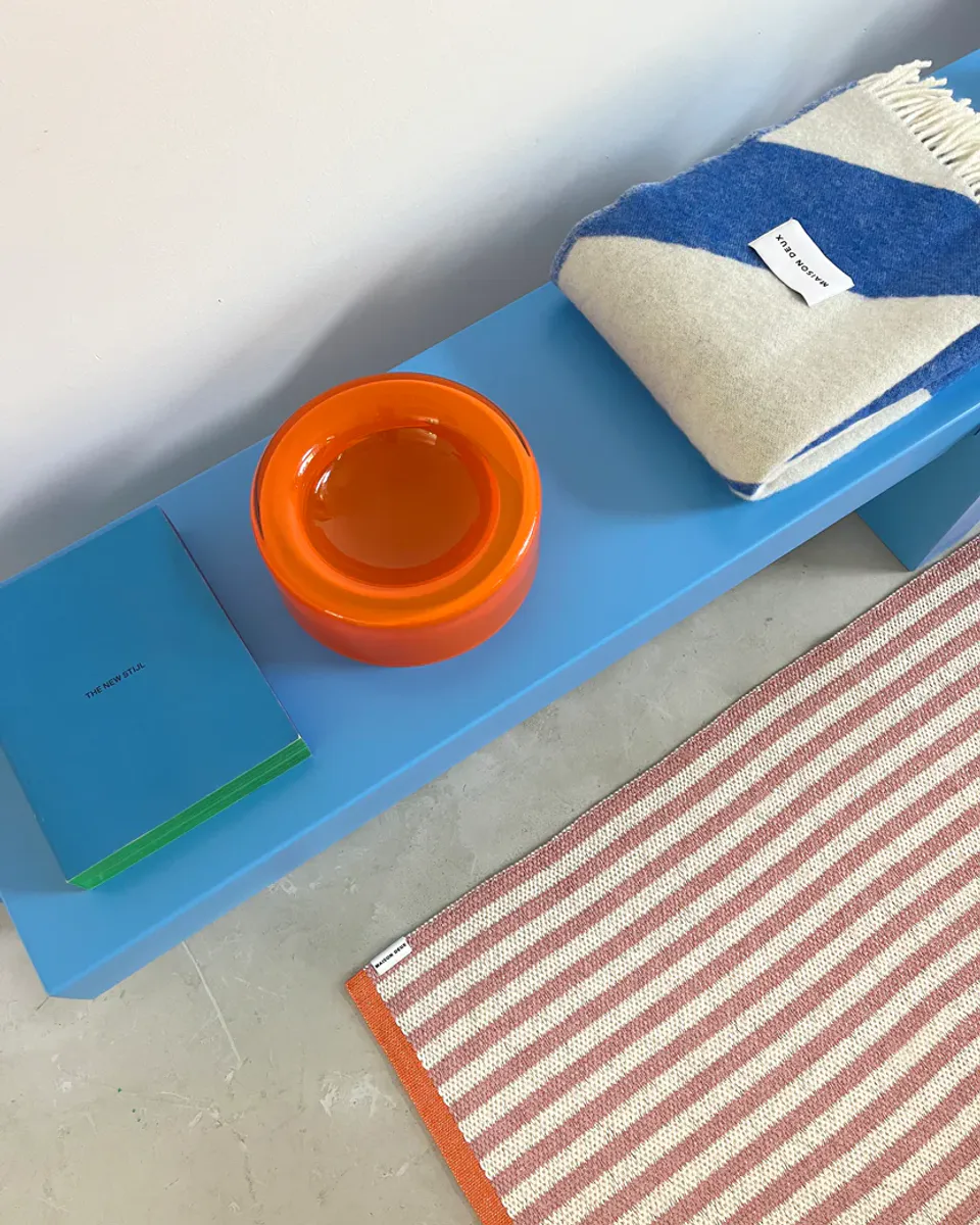 Maison Deux Swirl Pledd Blå/Hvit