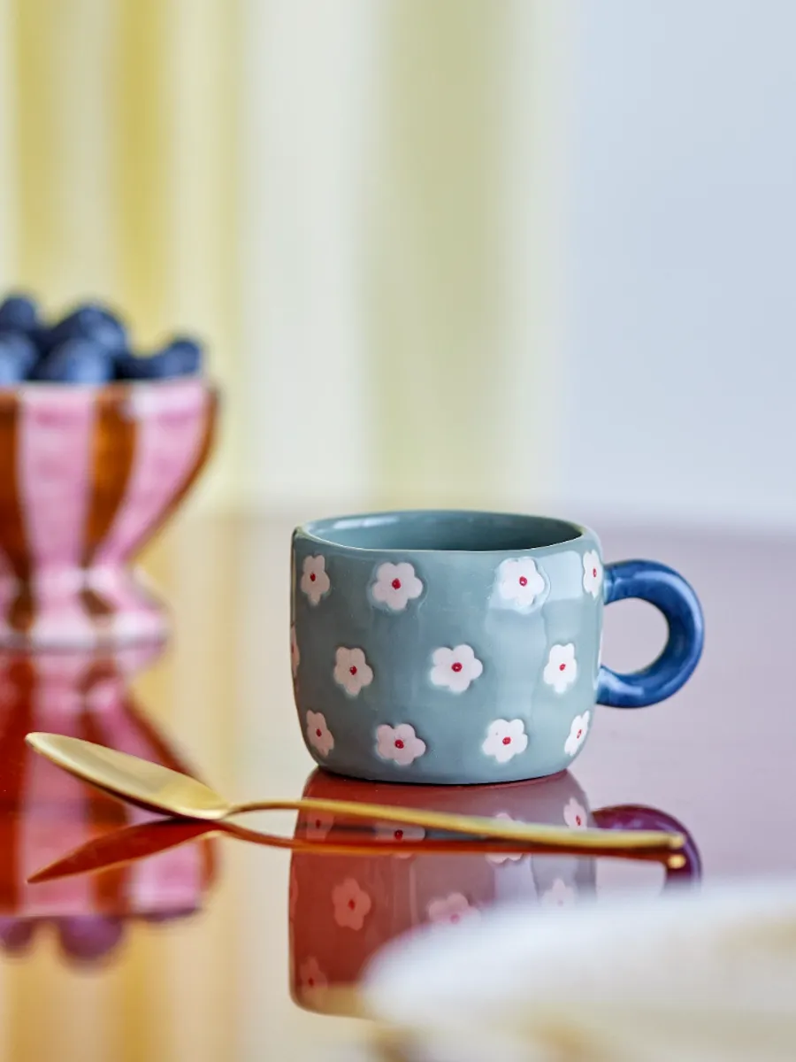 Bloomingville Nini Kopp Blå Blomster 100 ml